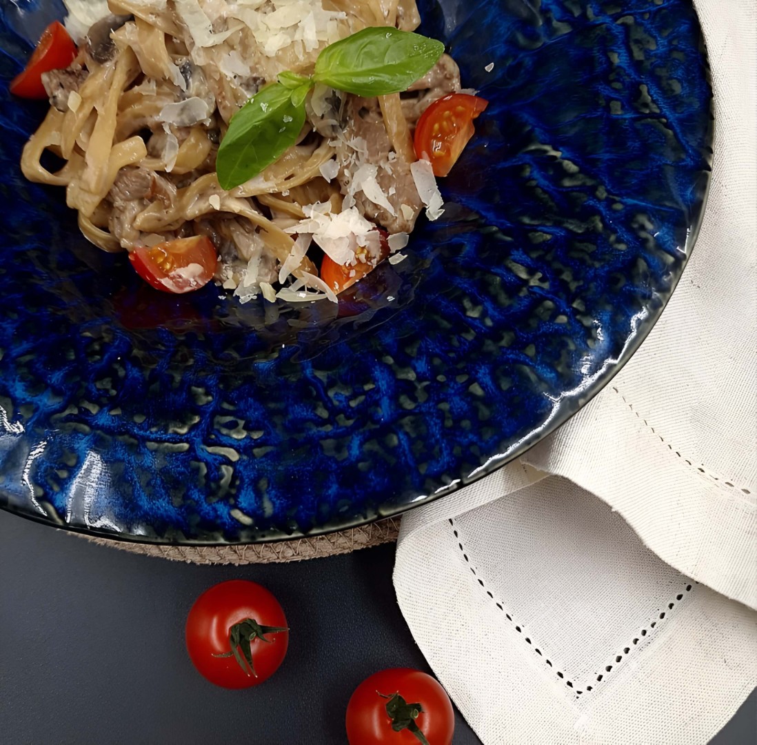 Фетучини с телятиной и грибами