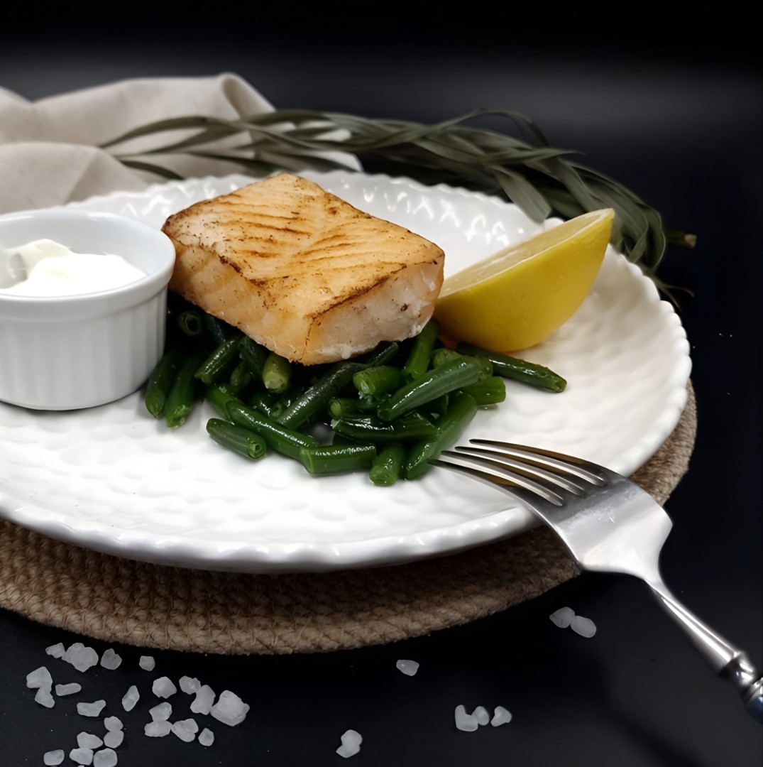 Стейк семги на спарже