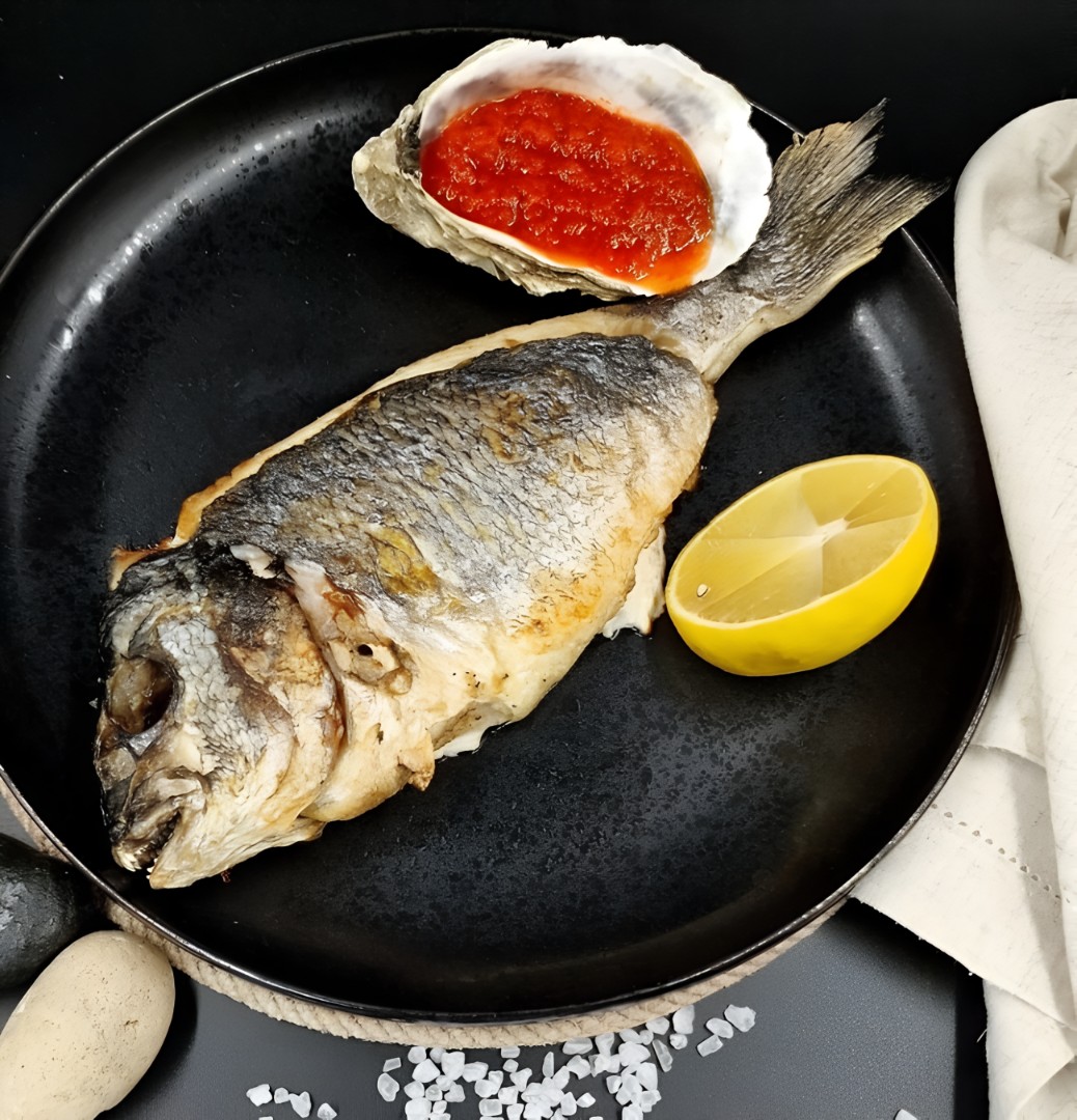 Запечённая Дорадо с овощами гриль