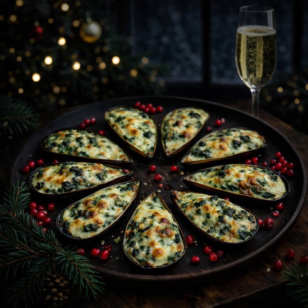 Запечённые мидии (9 шт.)