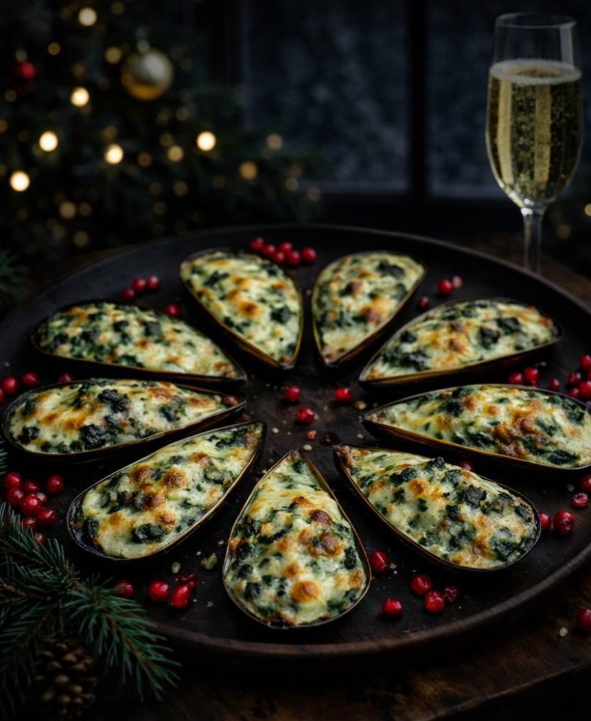 Запечённые мидии (9 шт.)